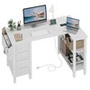 Lufeiya White L Shaped Computer Desk with Drawers & Storage