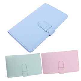 jojofuny 3pcs Travel Photo Album Stylish Picture Storage Book with Durable PU Material Compact Design for Easy Carrying for Organizing Memories Mint Green and