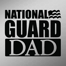 National Guard Dad Flag Vinyl Decal Sticker | Cars Trucks Vans Walls Laptops Cups | Black | 5.5 X 4.5 Inch | KCD1713B