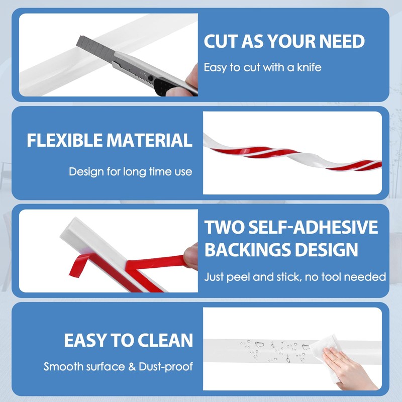 Flexible Quarter Round Molding Peel and Stick Rubber Quarter Round