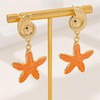 QLYOVWE Dainty Starfish Earrings for Women 14K Gold Plated Sea