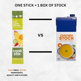 Cookstix Chili Cumin Lime Chicken Stock Sticks – Clean-Label Alternative to Bouillon Powder – No Sugar Added, Low Sodium, No Additives – Dehydrated Chicken Broth for Soups, Gravy, Cooking – 4 Pack