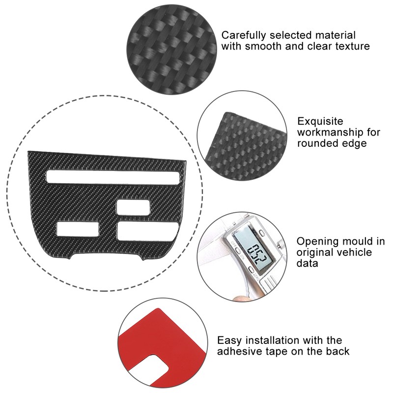 Console Trim Sticker Carbon Fiber CD Player Interior Accessories Fit