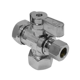 Kingston Brass 1/2' FIP x 3/8' O.D. Comp x 1/2' & 7/16' O.D. Slip Joint Shut Off Valve
