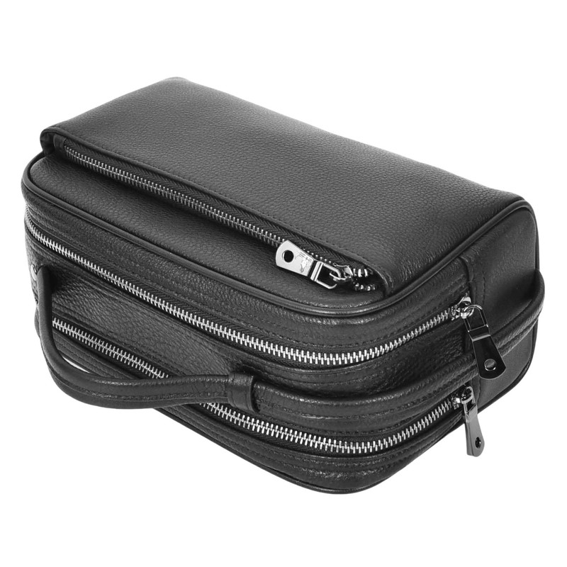 Full Grain Leather Toiletry Bag, Wash Bag Shaving Kit, Cosmetics
