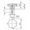Design61 Set of 2 Star Grip Handwheel M10 x 20