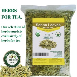 Natural Senna Leaves Hoja Sen Dried Herbal Leaves, Senna Raw Leaf, Hoja Sen Cut & Sifted Herbs, Non-GMO, Gluten-Free, Senna Alexandrina in a Resealable Bag (4oz)
