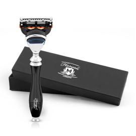 Haryali London Non-Slip 5 Edge Razor for Men, Luxury Women’s Razor, Body & Face Razor, Black