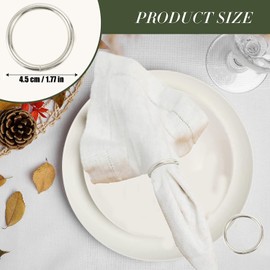 Silver Napkin Rings - 10 Pcs Stainless Steel Napkin Rings,Gold Rotundity Metal Napkin Ring for Table Settings Wedding Christmas Party Dinner Table