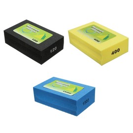 3 Pcs Sanding Blocks Diamond Hand Polishing Pad Kit 120 Grit + 400 Grit + 1500 Grit Grinding Electroplated Hand-Held Pads Block for Granite Marble Glass Grinding