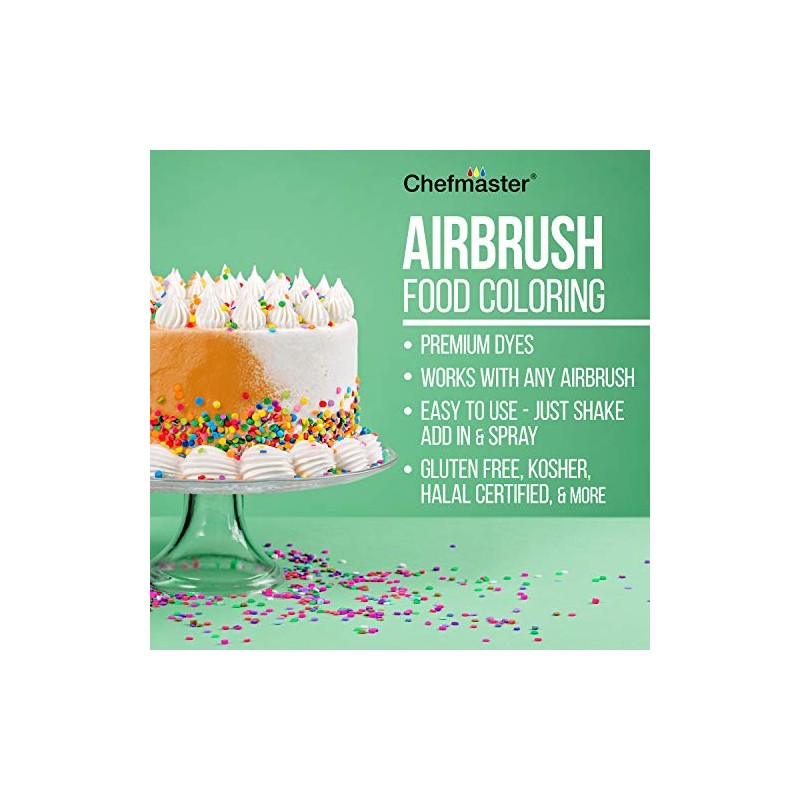 Chefmaster Airbrush Spray Food Color, 9-Ounce, White