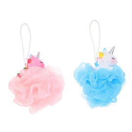 Baluue 2pcs Unicorn Bath Balls Exfoliating Bubble Net for Boys and Girls Fun Shower Scrubber for Boy Girl Colors for Giving Birthdays and Holidays
