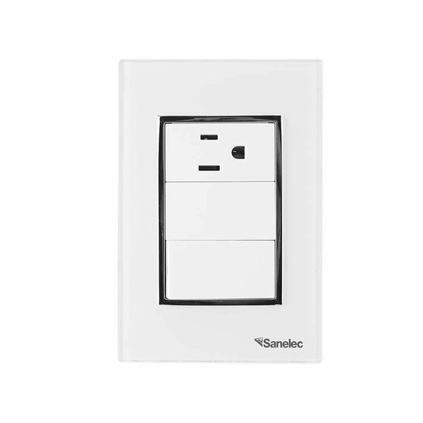 SANELEC 4473 Placa con Apagador y Contacto Venecia