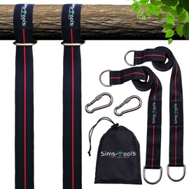 Tree Swing Straps Hanging Kit - Two 10ft Extra Long Heavy Duty 2200lbs and Two Safe Lock Snap Carabiner - Perfect for Any Types of Swing - Fast and Easy Installation