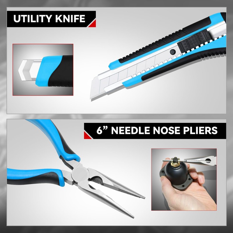 Universal 27 Pcs Blue Portable DIY Repair Hand Tool Kit