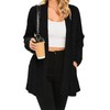 iChunhua Lightweight Soft Long Length Open Front Black Cardigans for