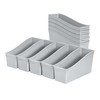 ECR4Kids Linking Book Bin, Interlocking Storage, Light Grey, 10-Piece