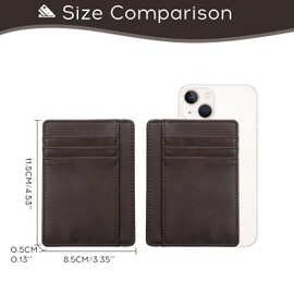 ILIYAH Credit Card Holder Wallet Slim Wallet RFID Blocking Minimalist Credit Card Holder 8 Card Slots and 1 Pockets（Brownish）
