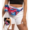 Tipsy Elves American Flag Fanny Packs with Drink Holder -