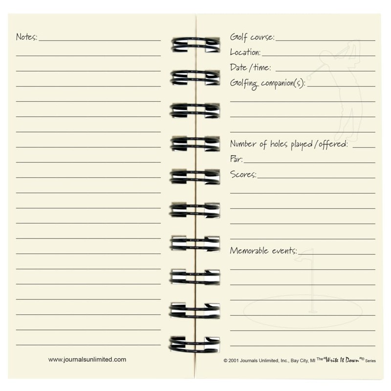 Write it Down series by Journals Unlimited, Guided Journal, Golfing,