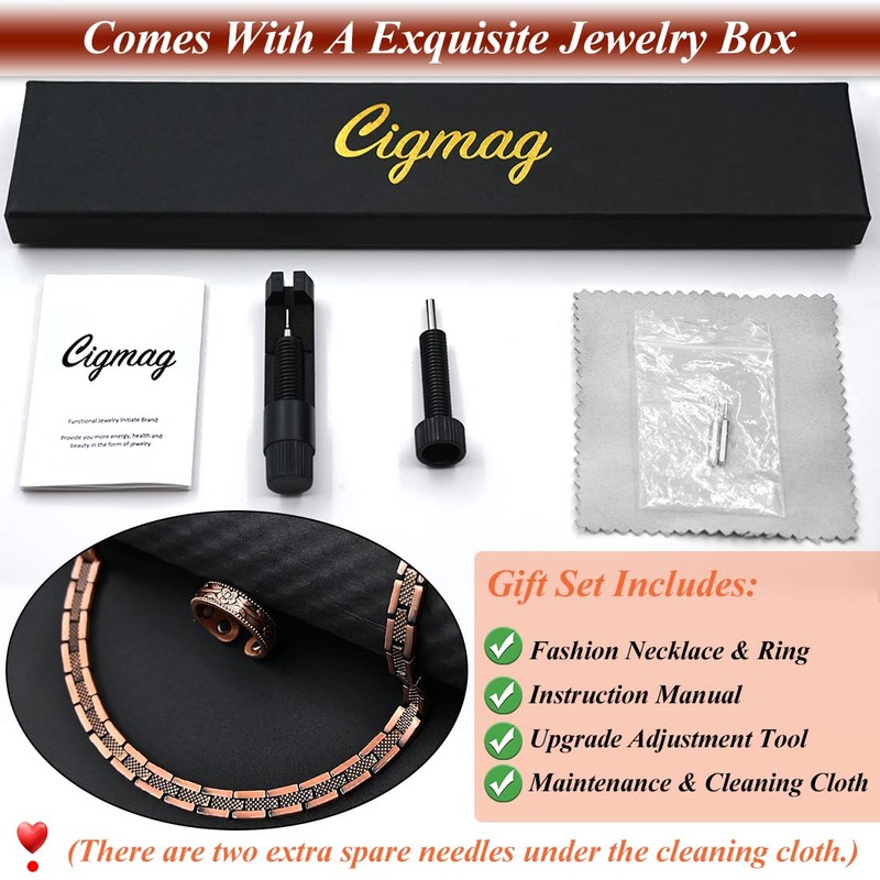 Cigmag Copper Necklace for Men Women - Magnetic Necklace 99%