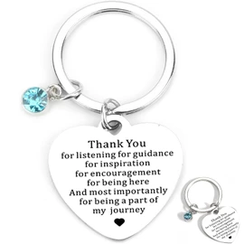 BeoTnp Thank You Gift, 1PCS 2.6cm Elegant Stainless Steel Keychain With Thank You Gifts For Women Engraving, Leaving Gifts for Women and Present for Coworkers, Friends, Family Members