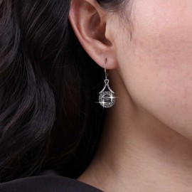 Aneneiceera Vintage Crystal Earrings Gold Round Rhinestone Earrings Shiny CZ Earrings Wedding CZ Earrings Jewellery for Women and Girls (Gold), Zinc