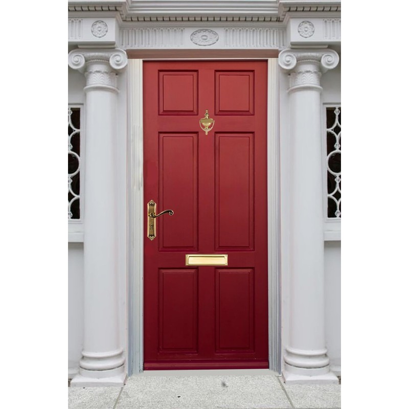 QCAA Solid Brass Door Knocker, 7", Polished Brass, Made in