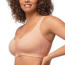 HSIA Front Closure Posture Bra - Women's Wireless Full Coverage Bra Plus Size for Heavy Breast