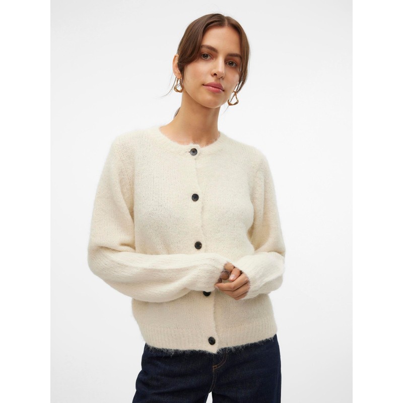 VERO MODA Women's Vmnovah LS O-Neck Button Cardi Ga Noos