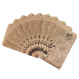 N'icePackaging 20 Bags of our 6" x 9" Newsprint Pattern Decorative Flat Paper Gift Bags on Brown Kraft Bags - for Sales/Treats/Party favors/Cookies/Gifts.