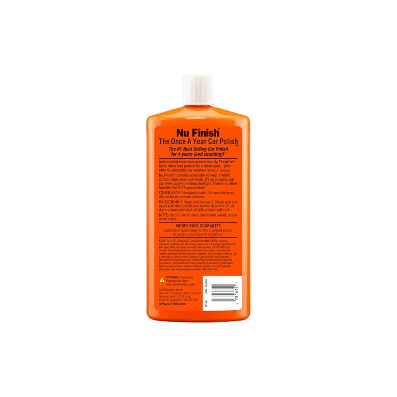 Nu Finish NF-76 Pulidor Líquido para Coches y Camiones, Naranja,
