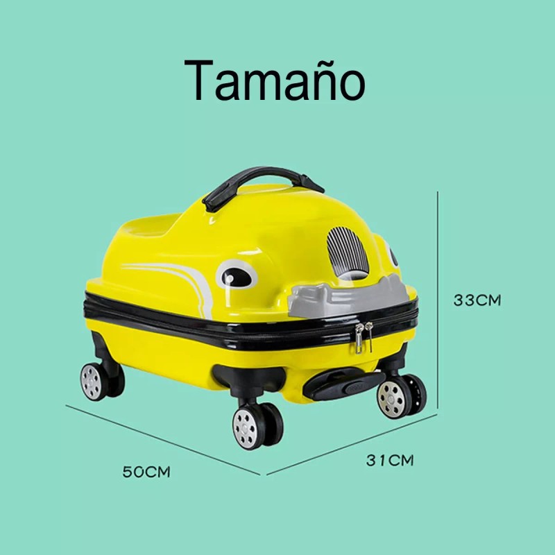 Buena Madre.mx Maleta Montar Viaje Niño 3d Carrito Giratorio Coche
