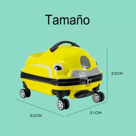 Buena Madre.mx Maleta Montar Viaje Niño 3d Carrito Giratorio Coche Equipaje