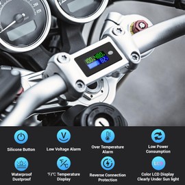 Drok 48 Volt Battery Meter, 10-100v Golf Cart Battery Meter DC Voltage Regulator Car Battery Tester 12v RV Battery Monitor 48v Lithium Battery Tester Battery Capacity Tester Temperature Meter