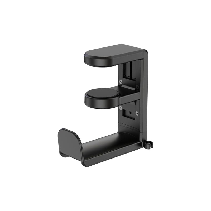Adjustable Rotating Headphone Stand with Cable Organizer - Black