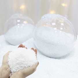 Mountain Top-Like Fresh Fallen Snow 2-Pack of 10 Ounce Polyethylene Fake Plastic Snow for Christmas, Winter Decor, Snow Globes, Ornaments, Wedding & Party Centerpieces, and Crafts