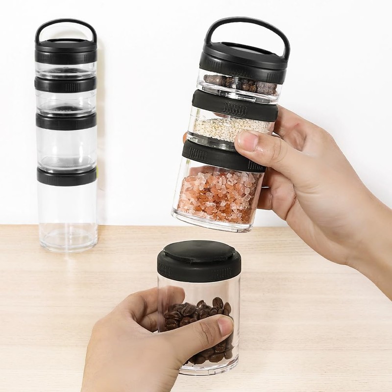 Stackable snack pots, storage jars, snack storage containers, 4-layer 4-capacity