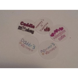 Photo Paper Pre Cut One Inch MOMMY DADDY VALENTINES Images!  Free Shipping in US - 15 images
