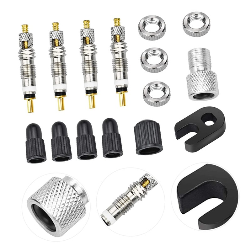 BESPORTBLE 3sets Mountain Bike Tubeless Valves Kit Valve Core Bike