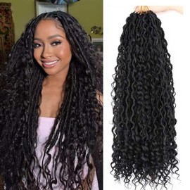 8 Packs Goddess Faux Locs Crochet Hair for Black Women Boho Faux Locs Crochet Hair 24 inch New Goddess Locs Crochet Braids Faux Locs With Curly Ends