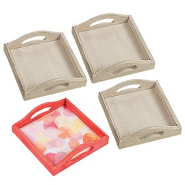 Fun Express DIY Small Unfinished Wood Trays - 4 Pc