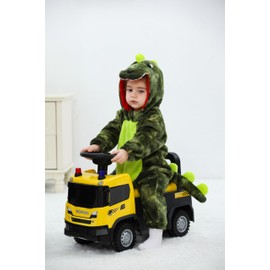 LOLANTA Unisex Baby Dinosaur Dragon Costume,Toddler One-Piece Hooded Animal Fancy Dress Romper(3-4 Years,Dye Green,Tag 110)