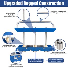 Three-Station Standing Seam Roofing Tools Sheet Metal Edge Roller Large Sheet Metal Bender Adjustable for Making 5/8" to 4" (16 to 102 MM) Bends in 29 to 22-Gauge Steel