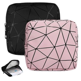 Tampon Sanitary Pads Storage, 2 Pieces Menstruation Bags, Sanitary Pads Storage Bag, Portable Tampon Bag with Zip for Women Sanitary Napkin Panty Liners Cosmetics