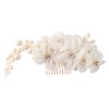 Frcolor Handmade Bridal Flower Side Hair Clip With Tulle Flowers,
