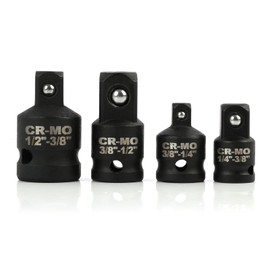 4 Pieces Socket Adapter Ratchet Adapter Socket Adapter 1/4 to 3/8 Converter, 3/8 to 1/4, 3/8 to 1/2, 1/2 to 3/8 for Ratchet Sockets (Black)