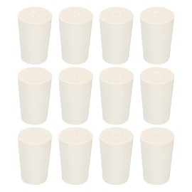 sourcing map Rubber Tapered Plug 13mm to 17mm Solid Test Tubes Bungs Stopper White for Lab Home 12 Pieces