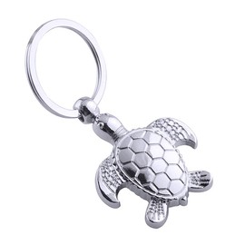 ARFUKA Key Ring Fashion Turtle Key Ring Animal Pendant Simulation Sea Turtle Keychain Christmas Birthday Gift for Men and Women Silver, silver
