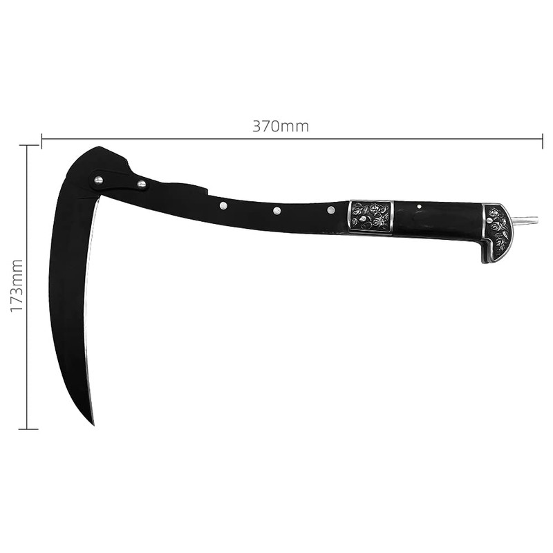 Black Sharp Edge Folding Sickle Weeder Gargening Hand Tool Portable